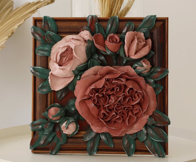 花柄の立体アート テクスチャーアート 花の絵 現代アート フラワーアート 花 テクスチャーアート ボタニカル フラワーアート 花の絵