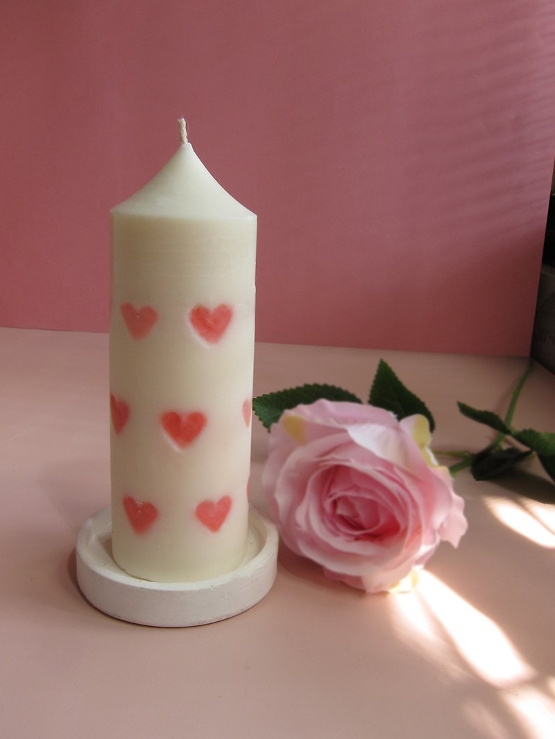 [Customized] Mosaic Love Pillar Candle Gift Box - เทียน/เชิงเทียน - ขี้ผึ้ง 