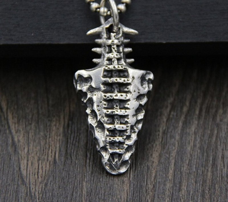 Real 925 Sterling Silver Abstract Bull Head Skeleton Pendant without Chain - Long Necklaces - Sterling Silver Silver