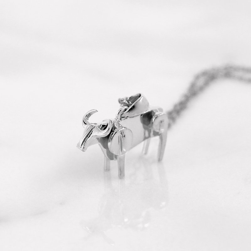 Da Cow Pendant and Necklace (925 Sterling Silver) Da Things - by Da Things - สร้อยคอ - เงินแท้ สีเงิน
