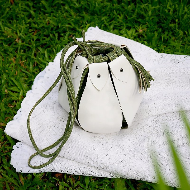 Matcha - Fateh the drawstring bucket bag - Messenger Bags & Sling Bags - Faux Leather Green