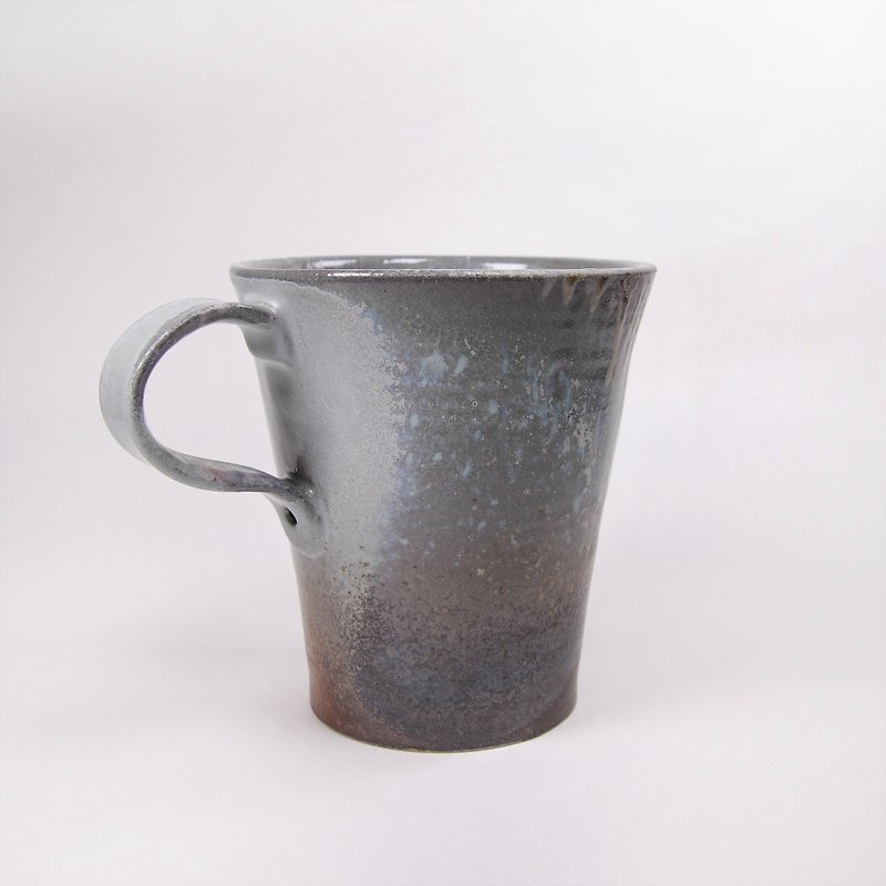 Ming bud kiln l wood burning enamel glaze gray colorful mug coffee cup - Mugs - Pottery Multicolor