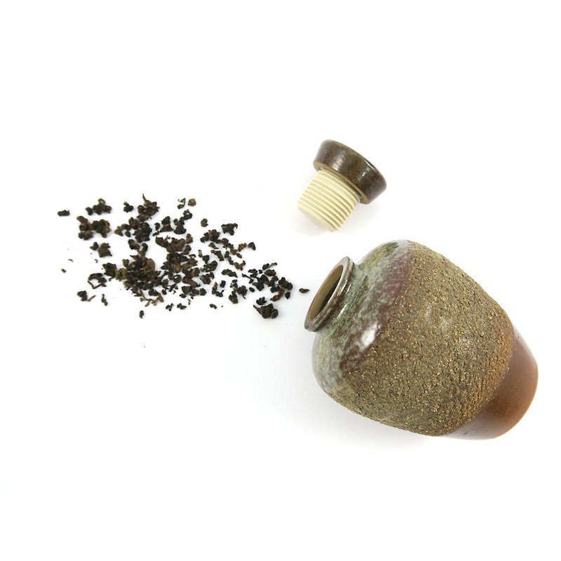Tianxing Kiln/Camphora Tea Caddy-Tall Bottle(Small)-Log - ถ้วย - ดินเผา สีกากี