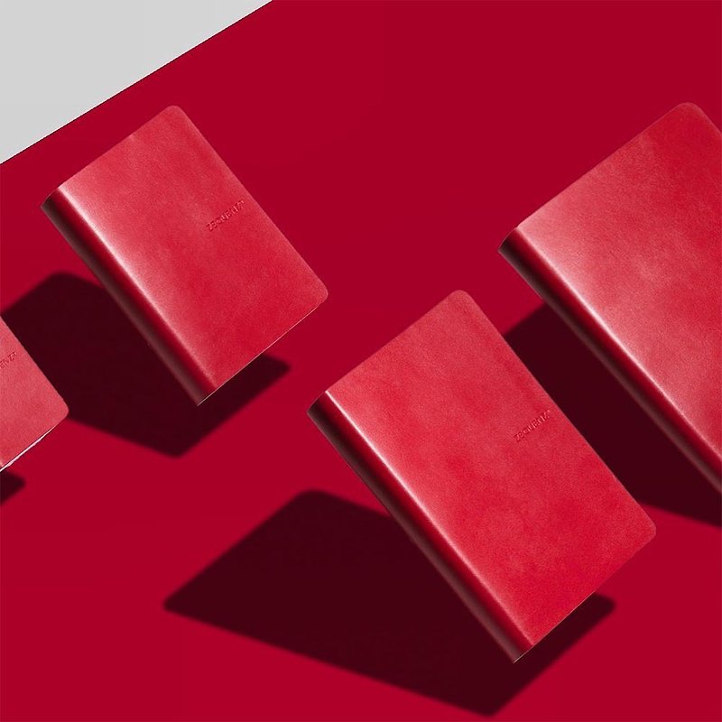 ZEQUENZ 360度折りたたみ式カールノートブック（赤）（B6）（スクエアアイインナーページ） - ノート・手帳 - 紙 レッド