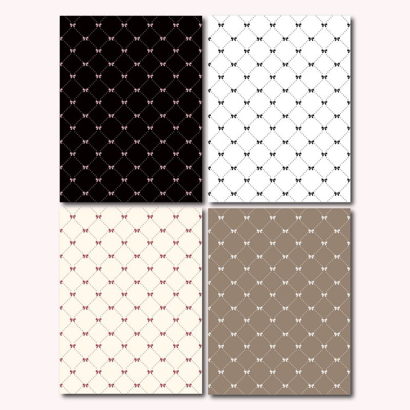 Ribbon Grid Memo Pad 4 Types, 100 Sheets 1 Set - Stickers - Paper 