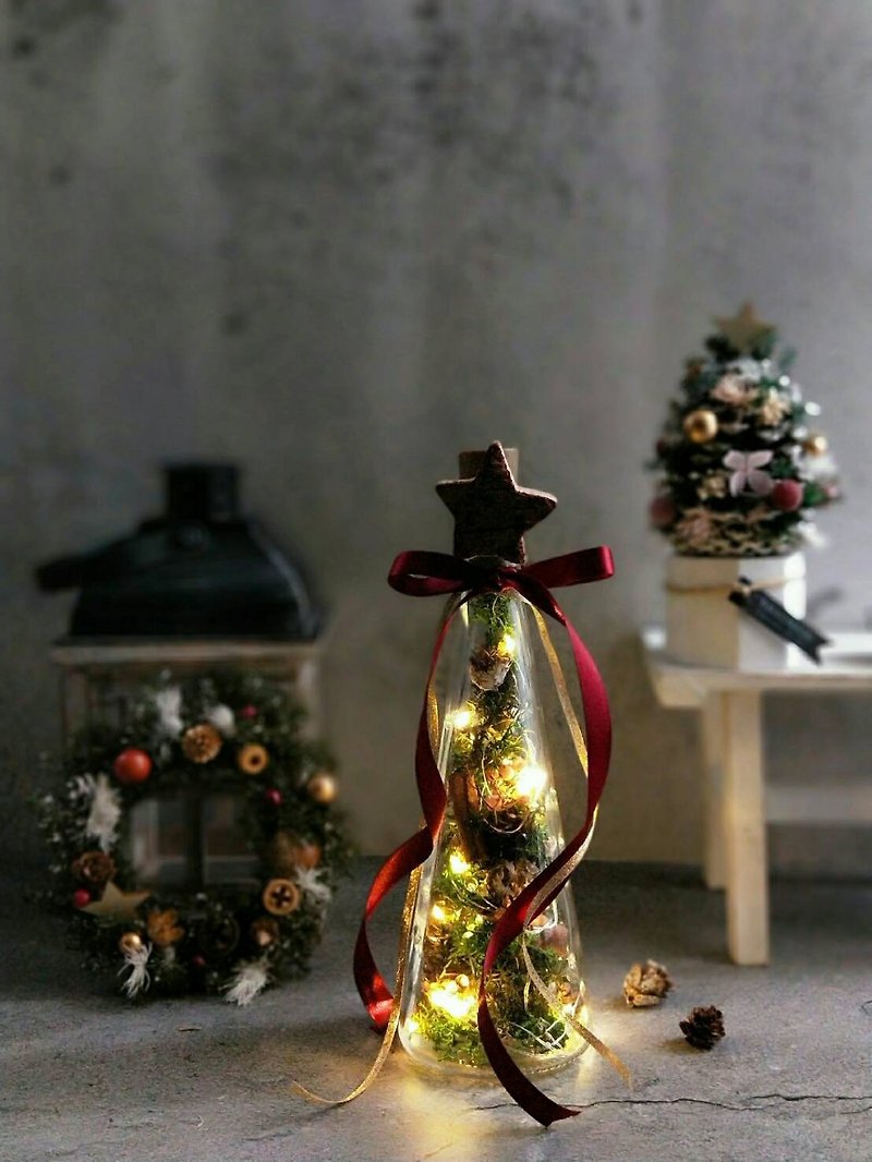 【材料包】聖誕節DIY果實瓶聖誕樹燈飾 交換禮物 聖誕禮物 送禮