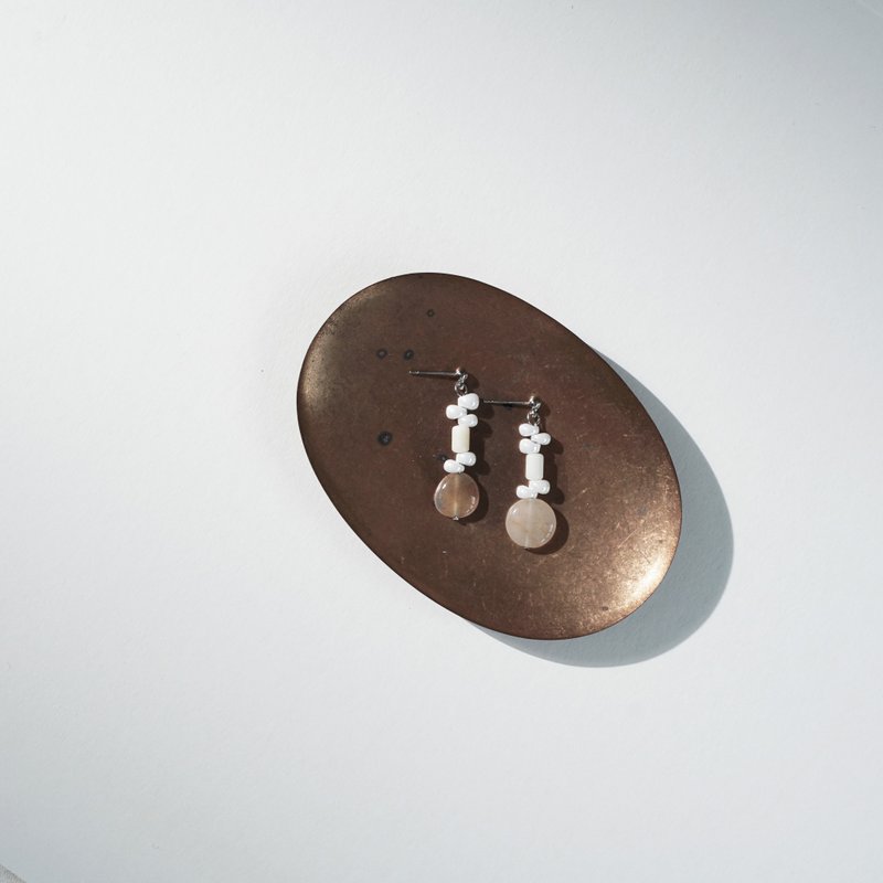 Earrings ピアス/ イヤリング: no.410 - ต่างหู - ผ้าฝ้าย/ผ้าลินิน สีส้ม