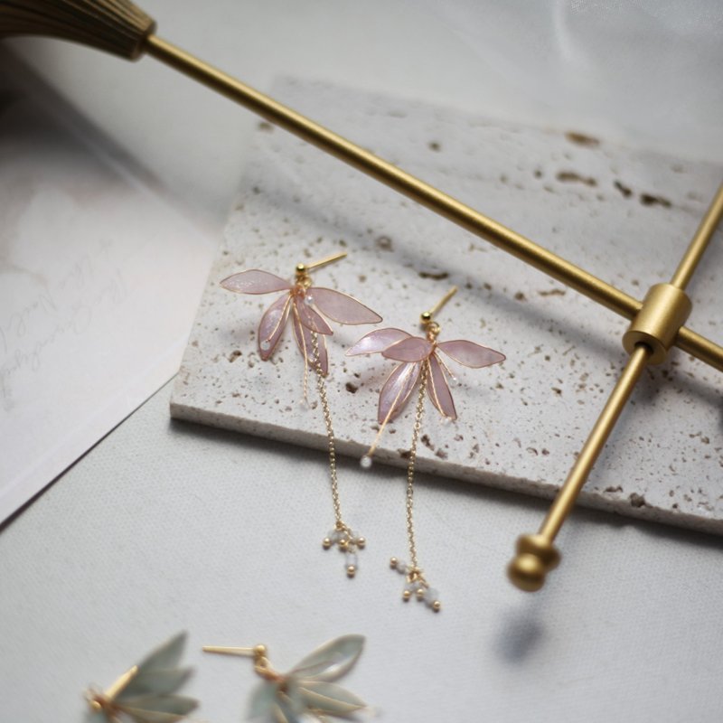 舞曲 • 紫 - 手工樹脂耳環 婚禮 禮物 - 耳環/耳夾/耳骨夾 - 樹脂 紫色