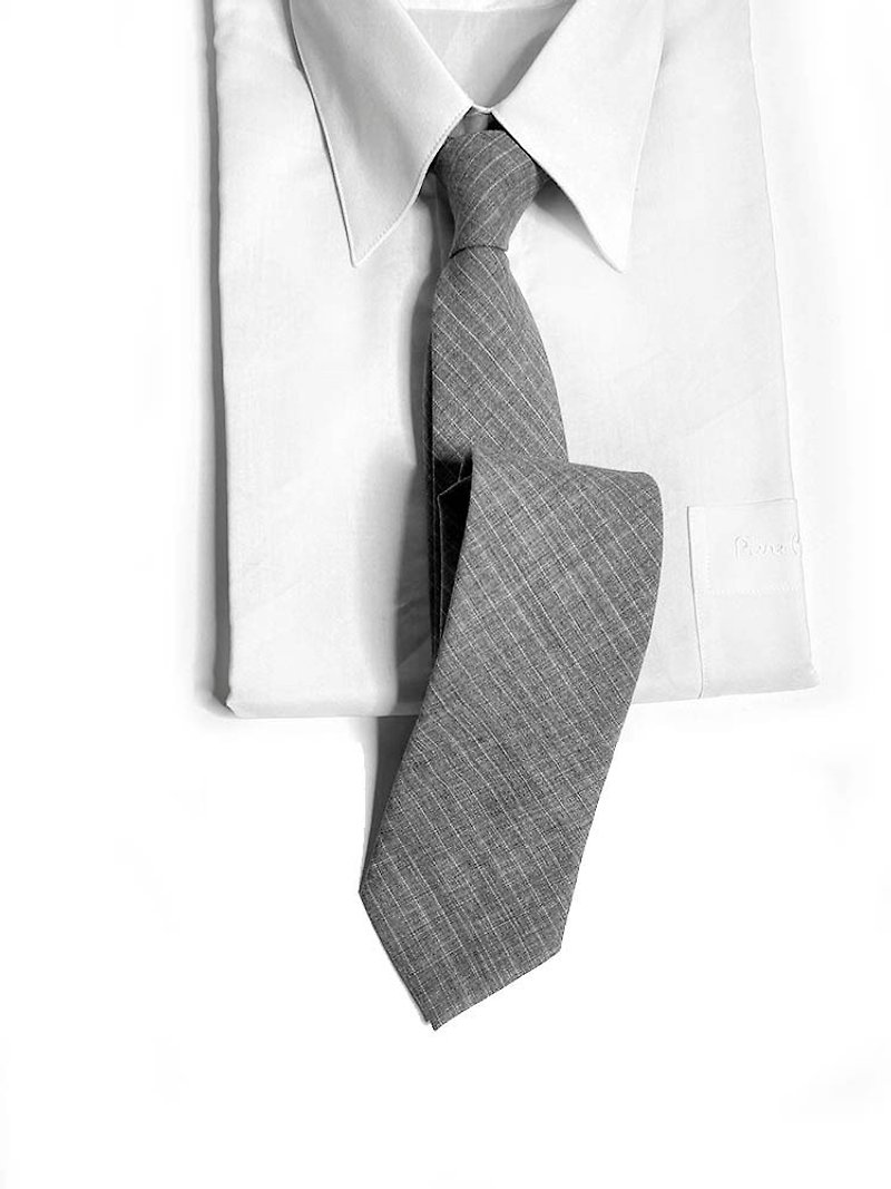 Twill Wool Suiting Tie Neckties / Smoke Gray - เนคไท/ที่หนีบเนคไท - ขนแกะ สีเทา