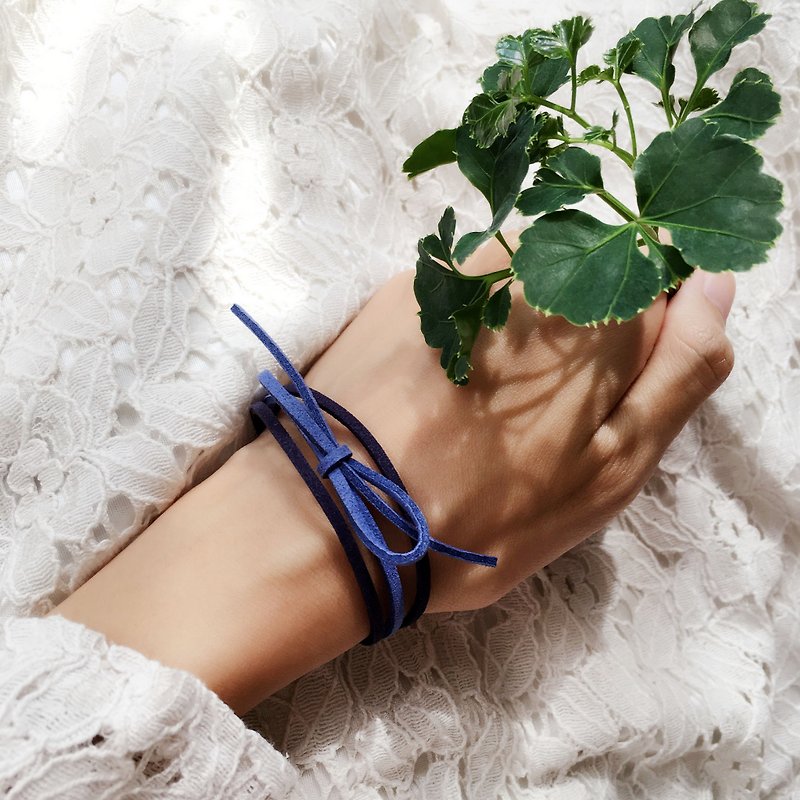 簡約 個性 蝴蝶結 手環 手工製作 -深藍 - 手鍊/手鐲 - 其他材質 藍色