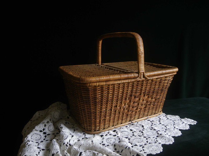 [OLD-TIME] Early Taiwan-made picnic basket - กล่องเก็บของ - วัสดุอื่นๆ 