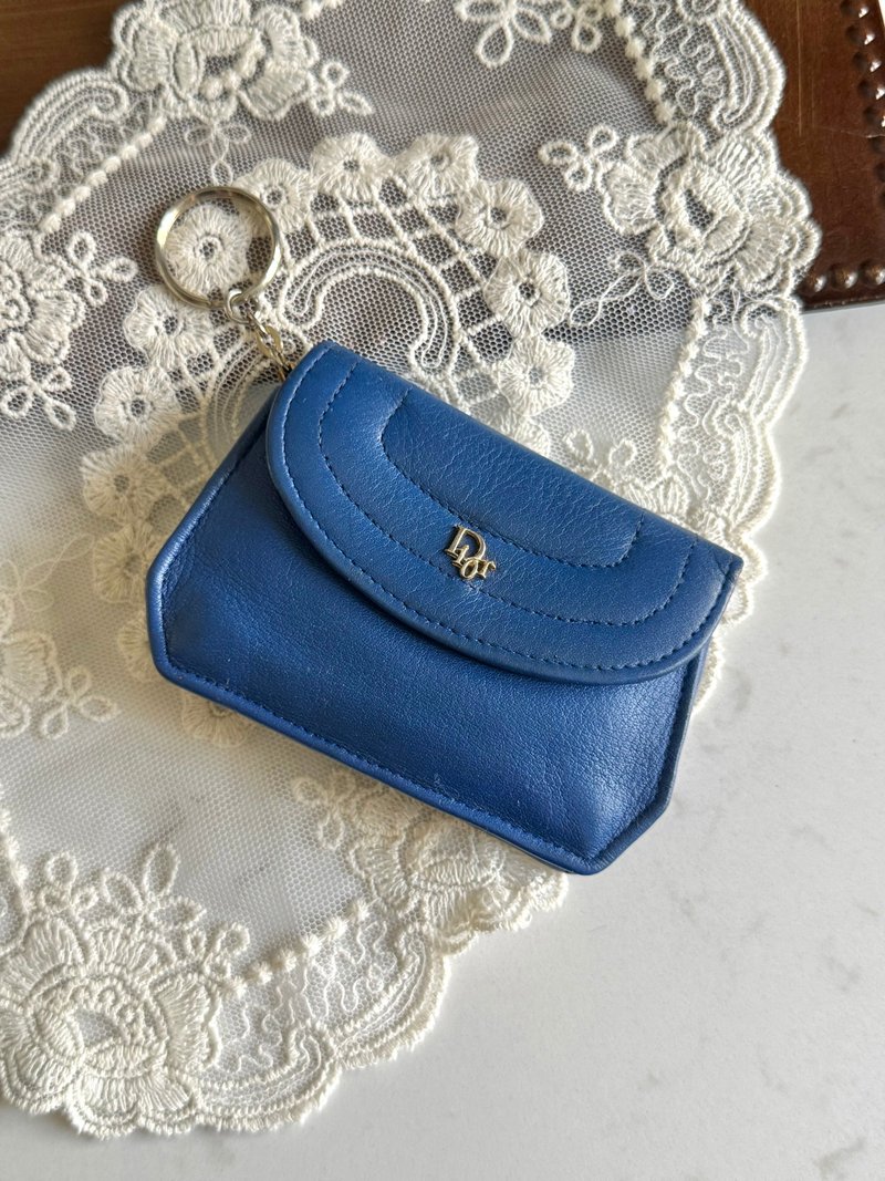 中古名牌 Christian Dior 零錢包 卡片包 卡夾 吊飾 - 零錢包/小錢包 - 真皮 藍色