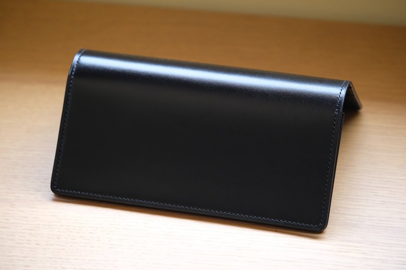 MILDY HANDS - LW05 Long Wallet Japanese cordovan/Italian cowhide - กระเป๋าสตางค์ - หนังแท้ สีดำ