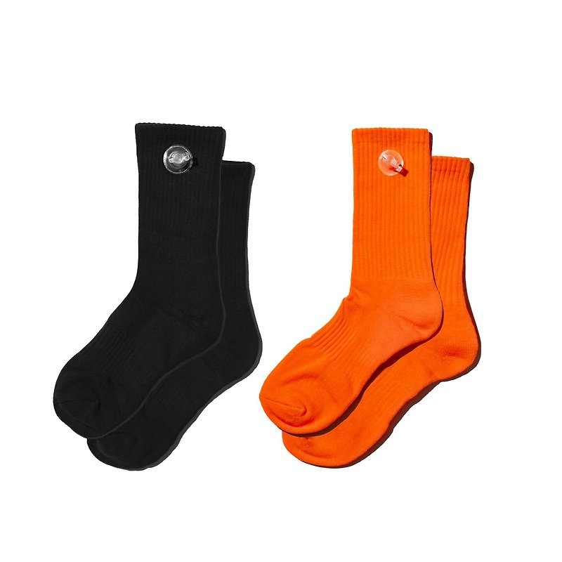 Inflatable Socks 2 Pack in Black + Orange - Socks - Cotton & Hemp 