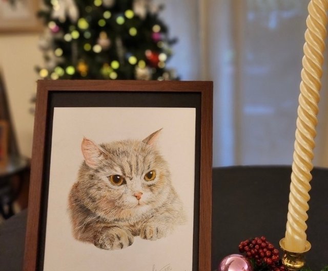 色鉛筆画 A4.猫 クリスマス7 色鉛筆画 A4.猫 クリスマス5 色鉛筆画】色鉛筆で猫ちゃんを描いてみ