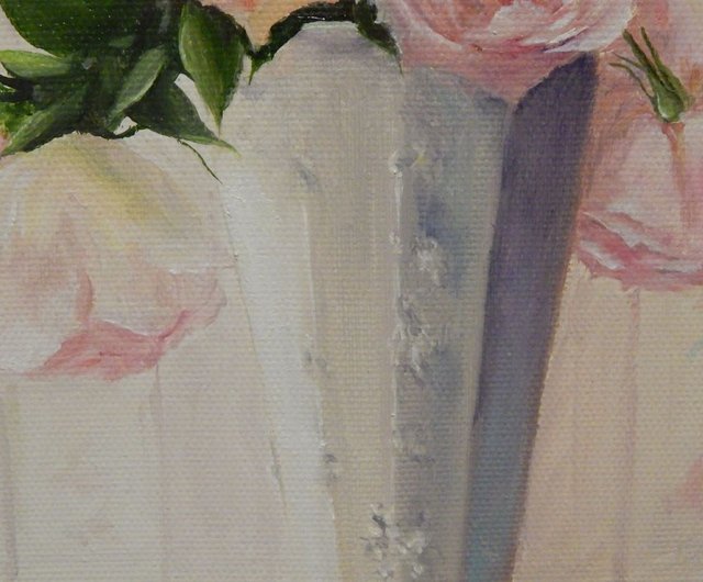 油絵 絵画【ピンク薔薇】【6切】 油絵 絵画【ピンク薔薇6切】 絵画 HR 通販 12978221｜Creema