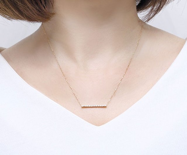 ダイヤモンドバーネック K18 - ショップ JEWELRY and PEARL