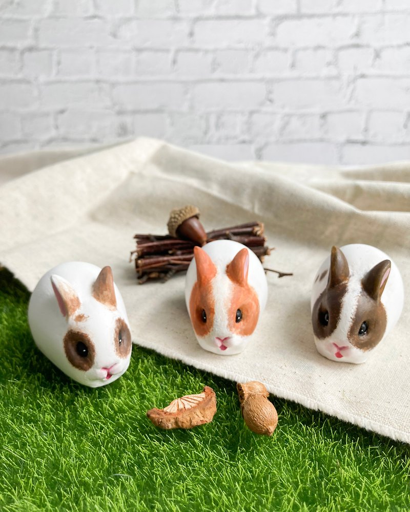 [Hand-painted shape diffuser Stone] Rabbit series, Bunny rabbit, brown color, custom-made - Fragrances - Other Materials Brown