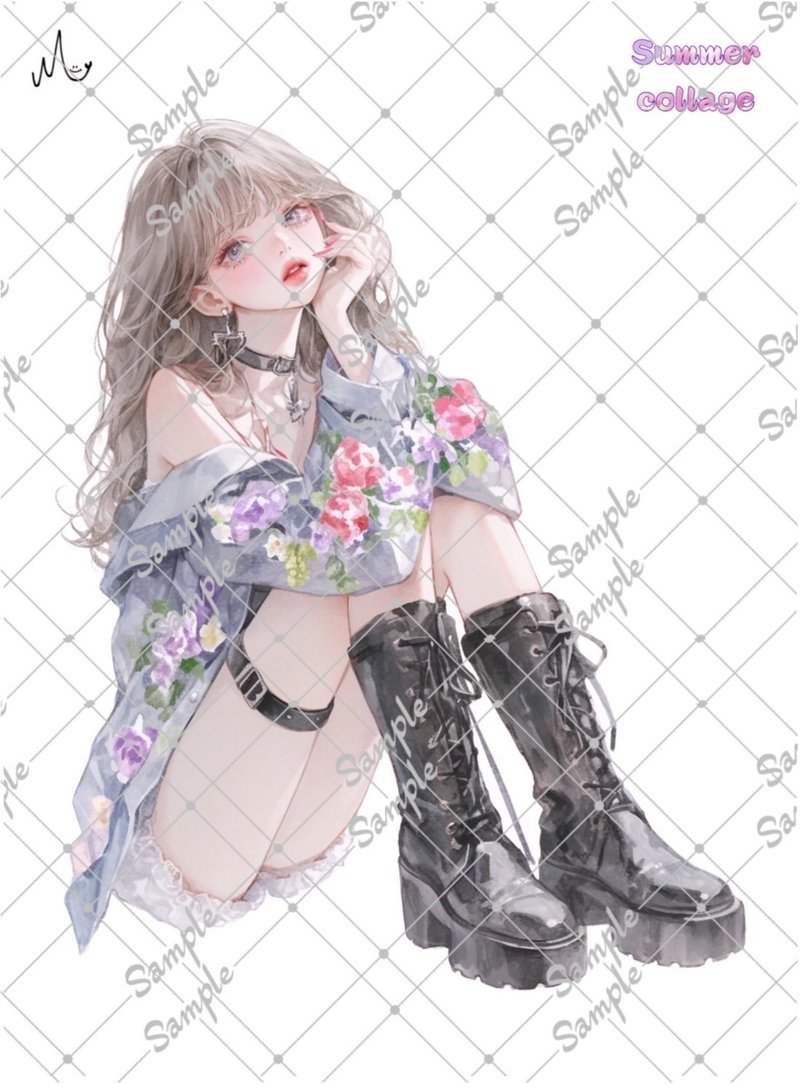オリジナル人物ステッカー期間限定 Summerシリーズ 8月10日まで - 貼紙 - 紙 