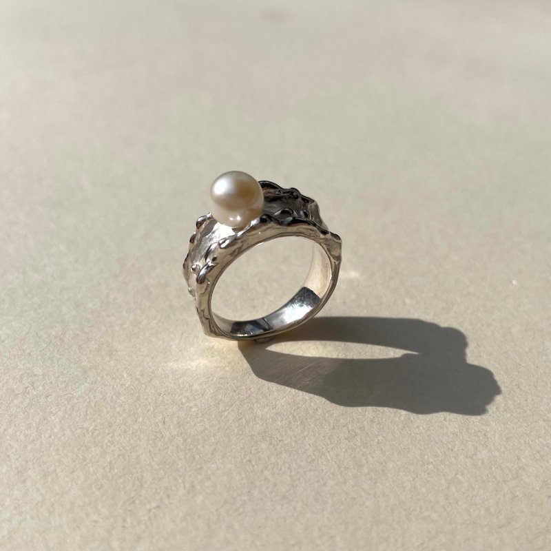 [Pearl Ring] Wave Pearl Ring - แหวนทั่วไป - เงินแท้ 