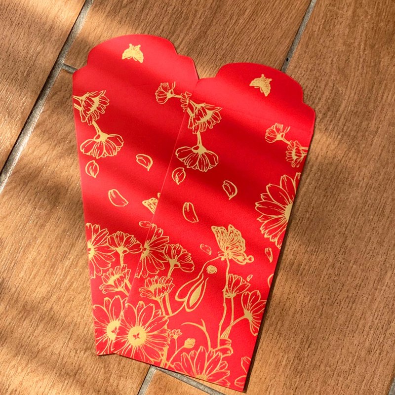 紅包袋  福如花海│獨家設計中款 / 三入 / 綻放的祝福 / 浪漫 - 紅包袋/春聯 - 紙 紅色