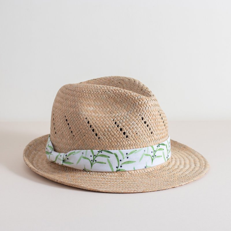Classic Jazz Hat/Rush Cloth/Rush Weaving/Adjustable Hoop - Hats & Caps - Plants & Flowers 
