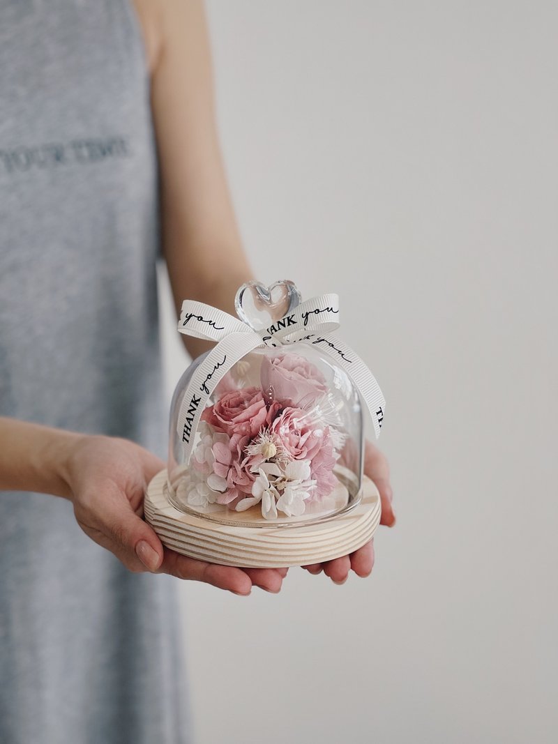 [Eternal Rose Love Glass Cup Night Light]•Valentine’s Day Gift/Birthday Gift/Eternal Flower - ช่อดอกไม้แห้ง - พืช/ดอกไม้ สึชมพู