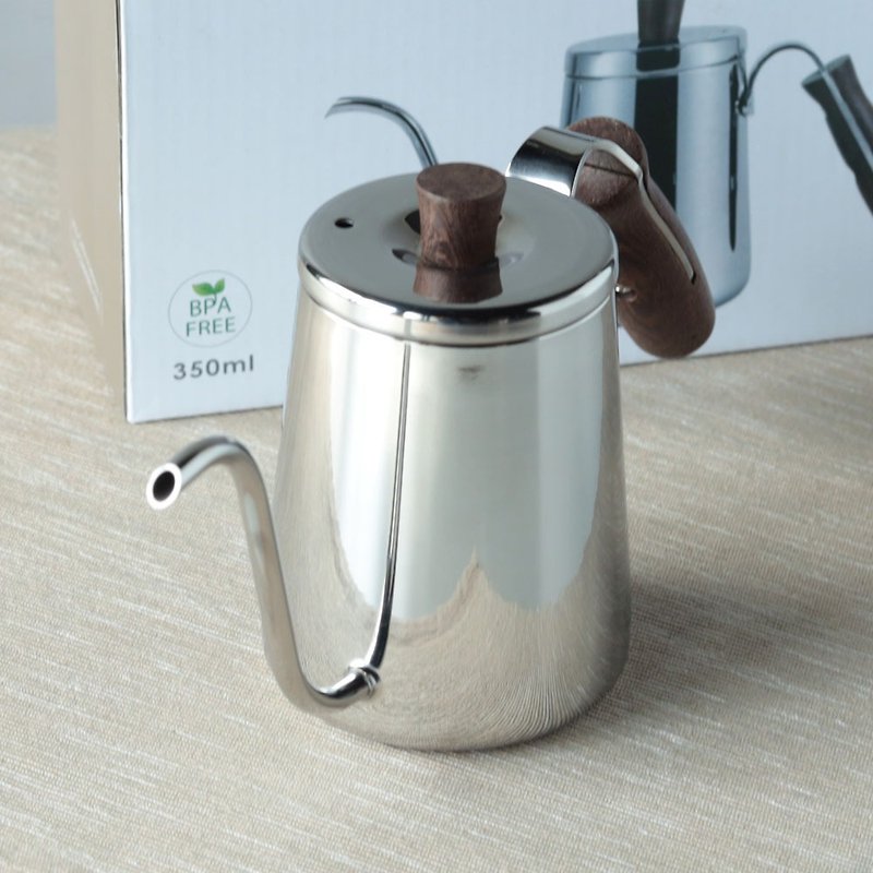 【Welfare products 50% off】Driver │ Toyotomi Raw Wood Pot 350ml - Coffee Pots & Accessories - Stainless Steel Silver