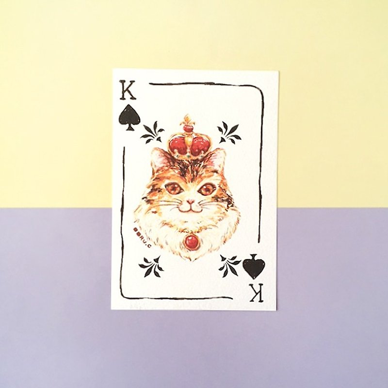 皇帝猫トランプポストカード - カード・はがき - 紙 多色
