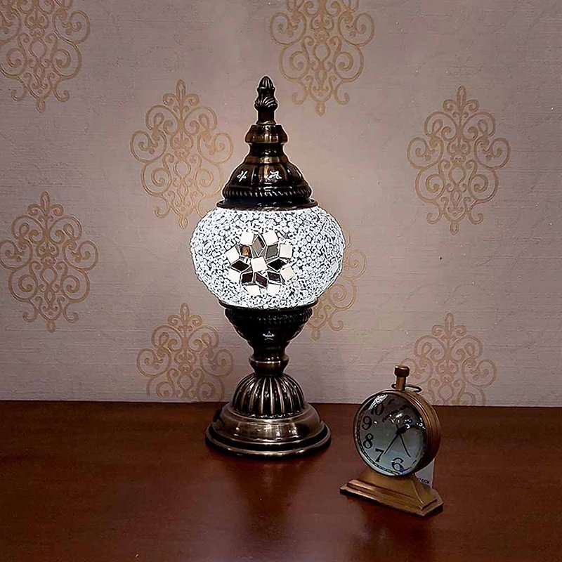 【DREAM LIGHTS】Turkish style mosaic collage small table lamp thick glass mosaic table lamp - โคมไฟ - กระจกลาย หลากหลายสี