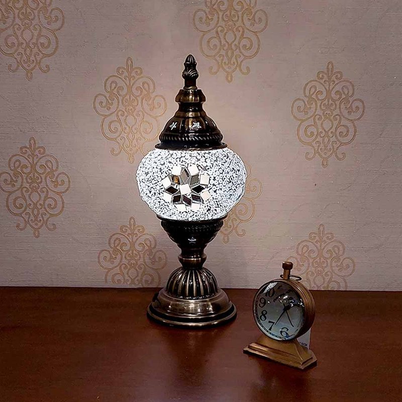 【DREAM LIGHTS】Turkish style mosaic collage small table lamp thick glass mosaic table lamp - Lighting - Colored Glass Multicolor