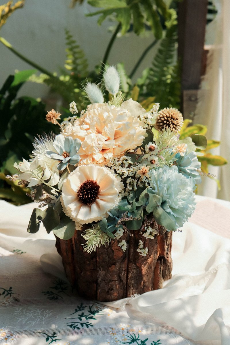 - Japanese miscellaneous style wooden potted flowers (five types) - Dry potted flowers for the opening ceremony of the new house. - ช่อดอกไม้แห้ง - พืช/ดอกไม้ หลากหลายสี