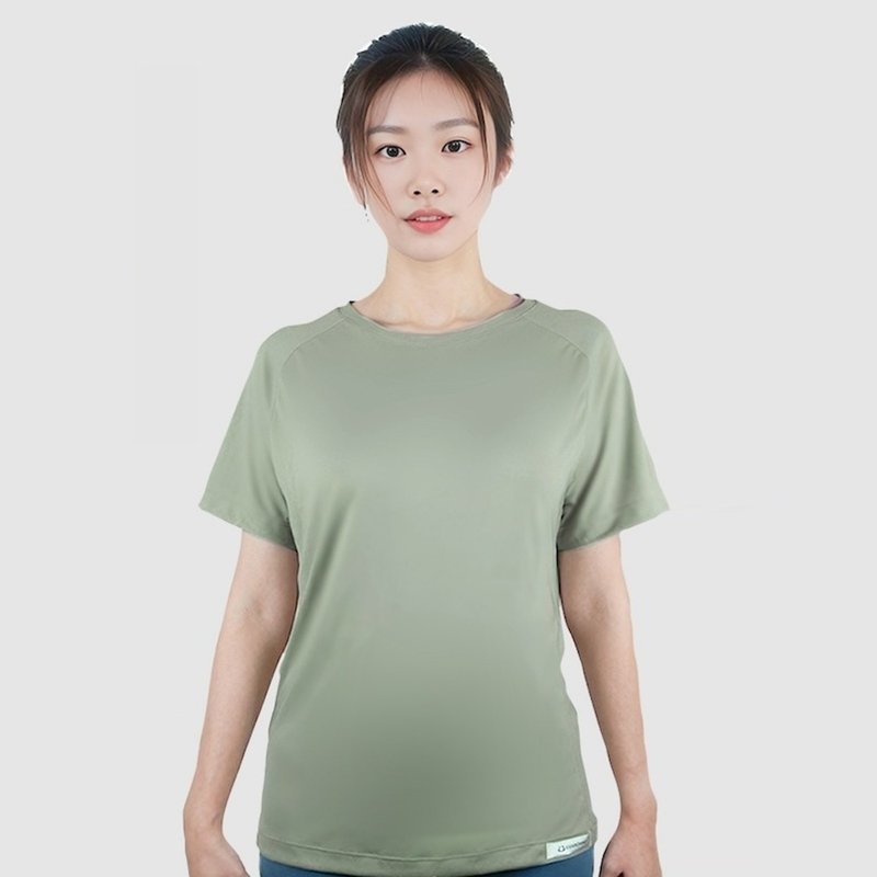 [COOCHAD] CueSkin cool functional clothing for women | Short-sleeved, round neck, dropped shoulders - ชุดกีฬาผู้ชาย - ไฟเบอร์อื่นๆ หลากหลายสี