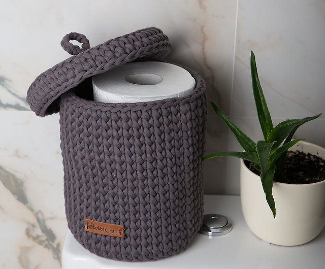 Toilet paper holder free standing. Toilet paper storage. Toilet roll cover  - Shop BubbleKnitDecor Bathroom Supplies - Pinkoi