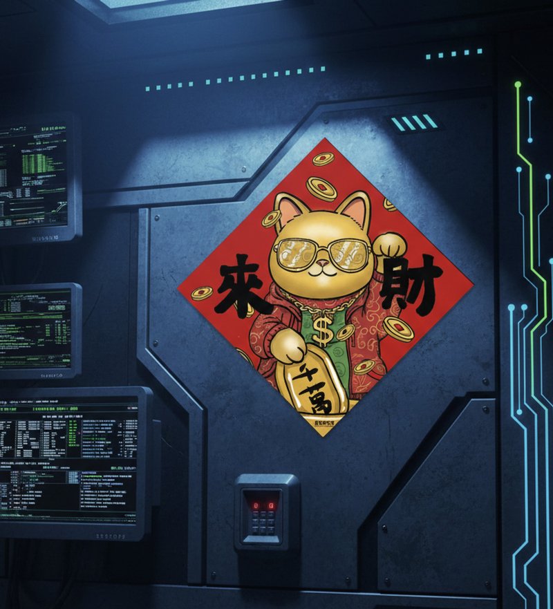 金運招来春聯 - ご祝儀袋・ポチ袋 - 紙 レッド