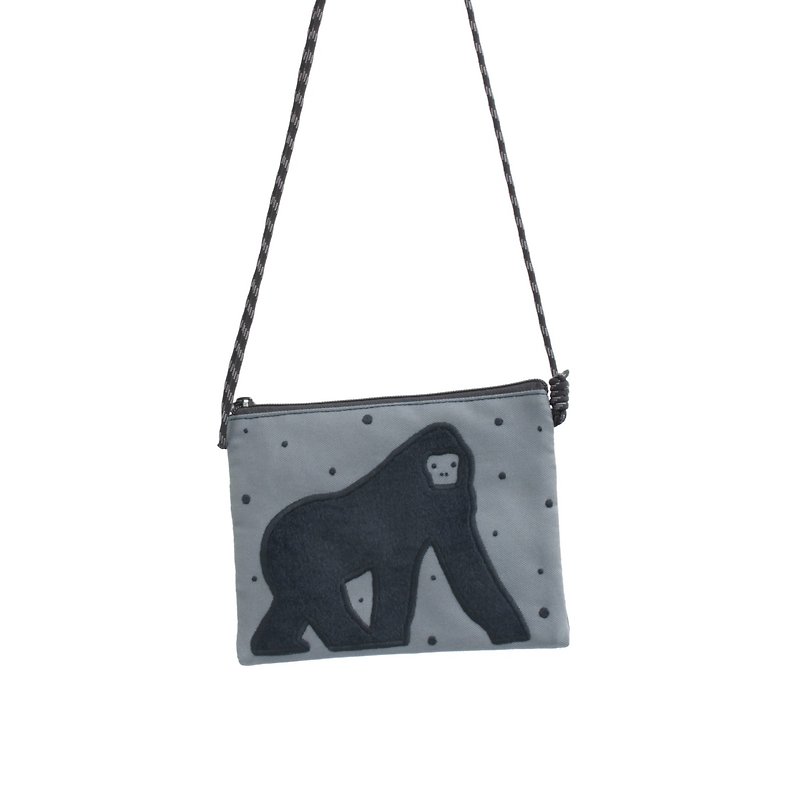 Gorilla embroidery / embroidery - Toiletry Bags & Pouches - Waterproof Material Gray