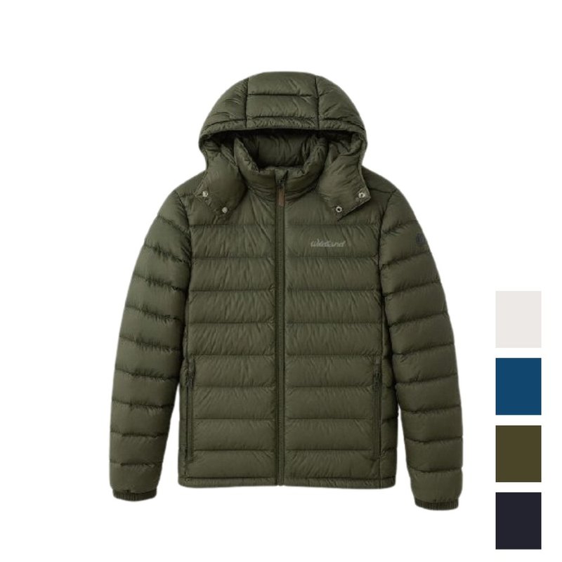 【Wildland】700FP フード着脱可能 軽量保温ダウンジャケット メンズ 0B32102 - アウター メンズ - ポリエステル グリーン