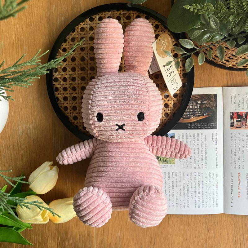 BON TON TOYS Miffy Rabbit ECO Corduroy Stuffed Doll-Pink 23cm/33cm/50cm/70cm - ตุ๊กตา - เส้นใยสังเคราะห์ สึชมพู