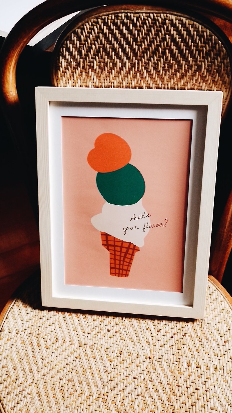 2020IceCreamWalk//Simple decorative wooden frame painting - Picture Frames - Other Materials Multicolor