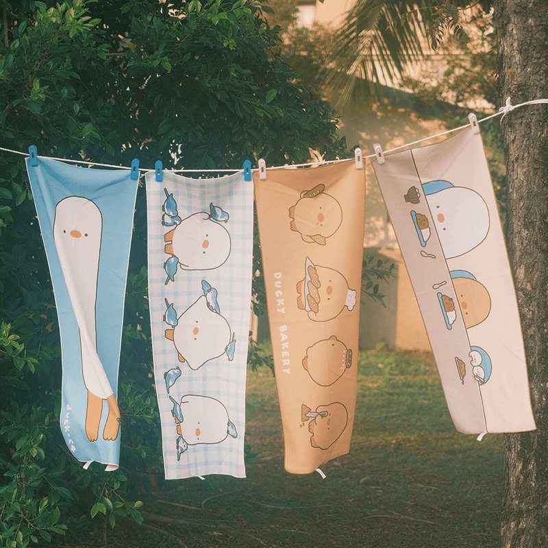 好好棉x鴨梨子聯名款 - 自黏擦髮巾 - 毛巾/浴巾 - 聚酯纖維 粉紅色