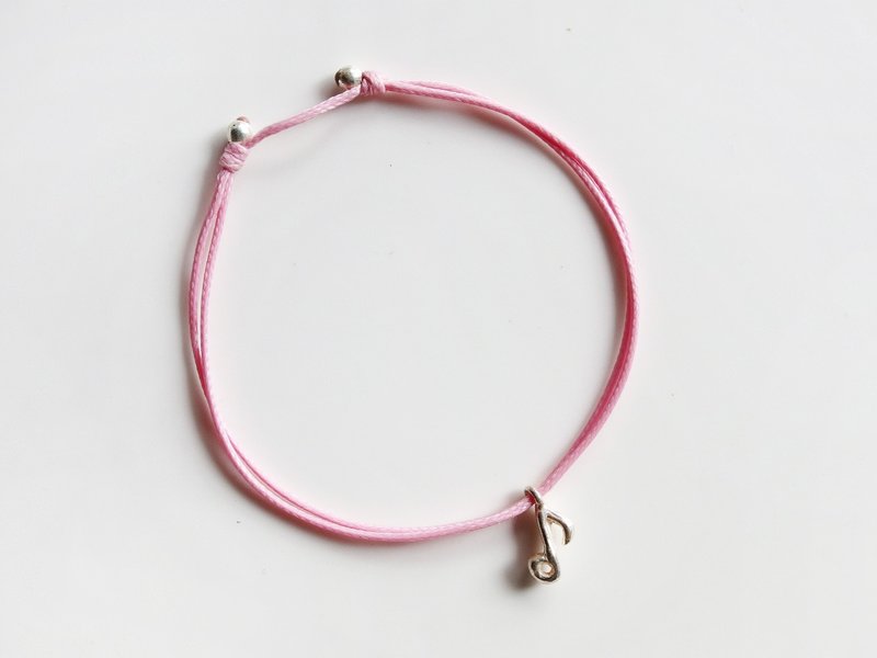 Charlene ying silk hand-woven lanyard / bracelet --💕 traction 💕- notes - handmade silver jewelry, hand rope tender pink (This is not available lettering) - สร้อยข้อมือ - โลหะ สีเงิน