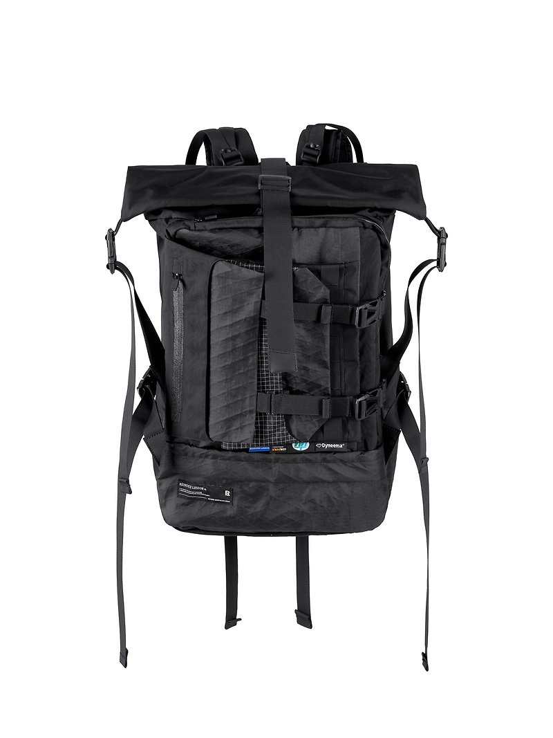 Square shell multifunctional sub-bag combination outdoor city backpack 2.0 - กระเป๋าเป้สะพายหลัง - วัสดุอื่นๆ สีดำ