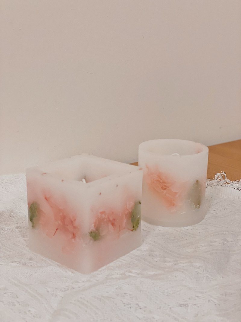 平日フラワールーム植物ファンタジー光と影の香りのキャンドル - キャンドル・燭台 - 蝋 ピンク