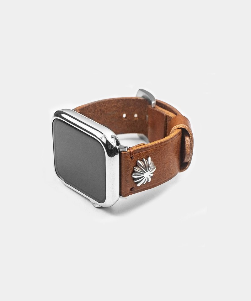 Heli Concho Apple Watch Strap_Brown - 錶帶 - 真皮 黑色