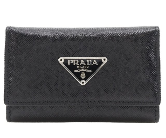 日本直送】プラダPRADA サフィアーノキーケース6連三角ロゴM222A