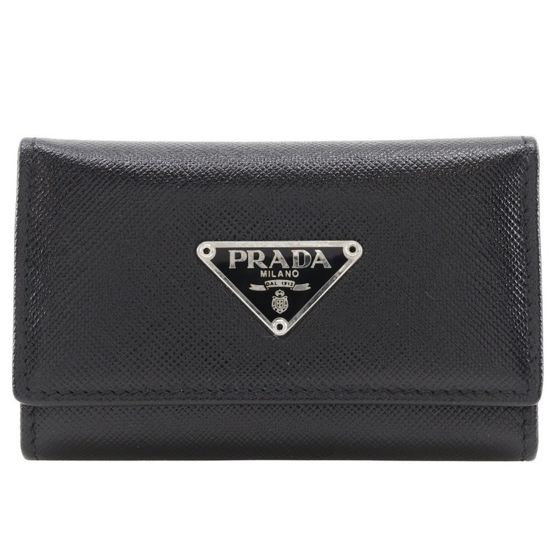 【日本直送】プラダ PRADA サフィアーノ キーケース 6連  三角ロゴ M222A レザー 黒 ユニセックス【中古】 - 鑰匙圈/鑰匙包 - 真皮 黑色
