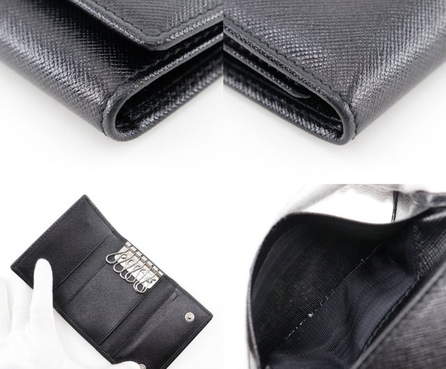 日本直送】プラダ PRADA サフィアーノ キーケース 6連 三角ロゴ