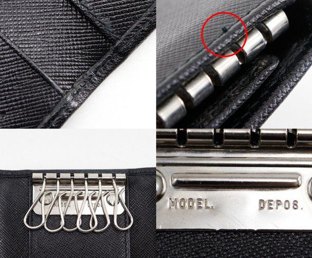 未使用✨プラダ　PRADA 6連キーケース　サフィアーノレザー　黒 M222A 日本直送】プラダ PRADA サフィアーノ キーケース 6連 三角ロゴ
