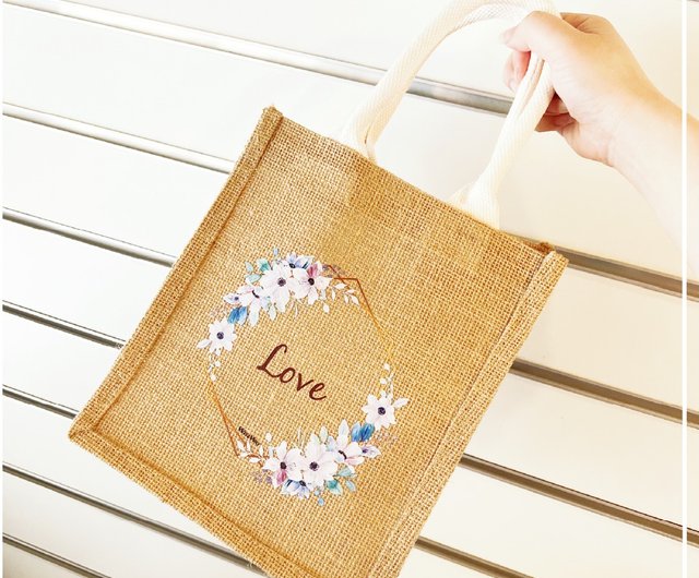 Burlap shoulder online bag