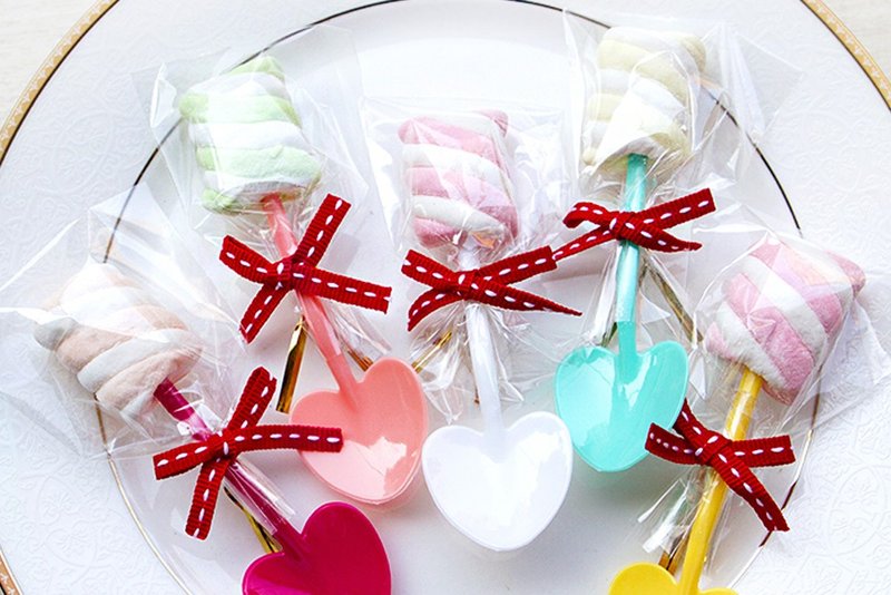 幸福鏟子 花捲棉花糖 | 萬用派對 情人節 聖誕節 婚禮 生日分享 - 零食/點心 - 新鮮食材 多色